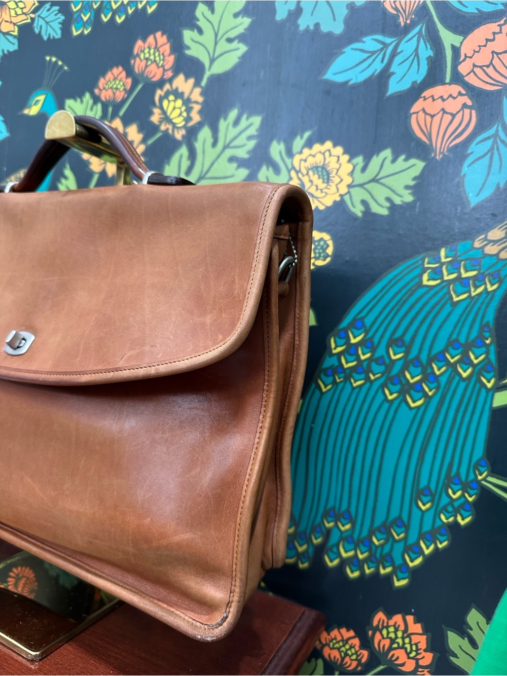 Vintage Coach Glove Tanned Leather Briefcase Bag | 1993 Cognac Camel with COA - Picture 10 of 17